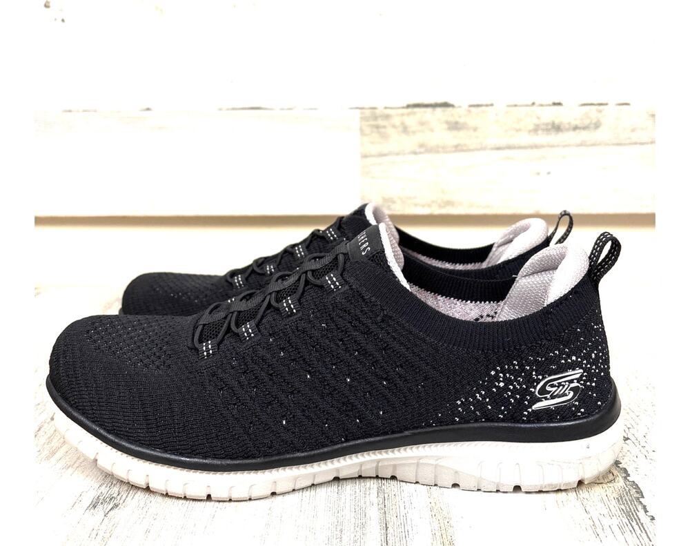 Skechers 8.5 Black Virtue Show Runner Sneakers Comfort Travel Casual
